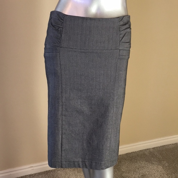 MICHEL | Pinstripe Pencil Skirt - Picture 1 of 16